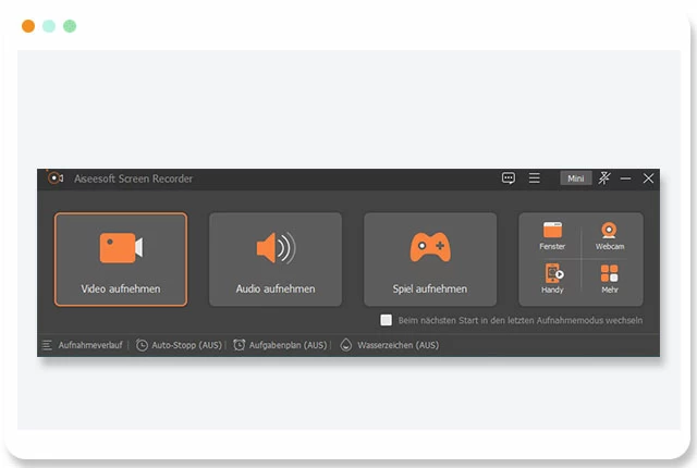 Bildschirm-Rekorder starten